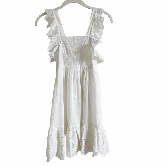 Nellystella Other - Nellystella ELINA Dress Bright White Size 3 Cotton Midi Lace Ruffle Embroidered